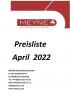 Preisliste 2022 Export -Deutsch- 