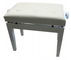 Piano bench white polish - skay white 