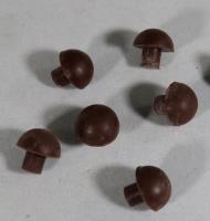 RUBBER BUTTONS brown 100 pieces 